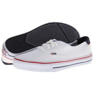 BOBS FROM SKECHERS MS SIZE 6 1/2 WHITE THE MENACE DOUBLE TIME CANVAS SHOES